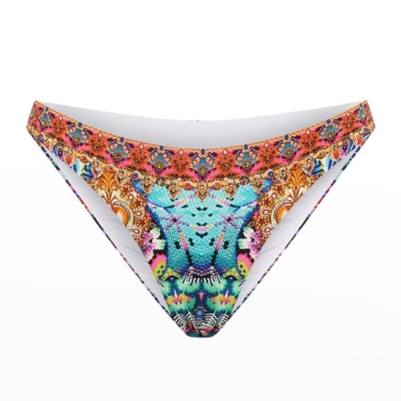 Camilla "Lucky Charms" Embellished High-Leg Bikini Bottom, Multicolor - Picture 3 of 3